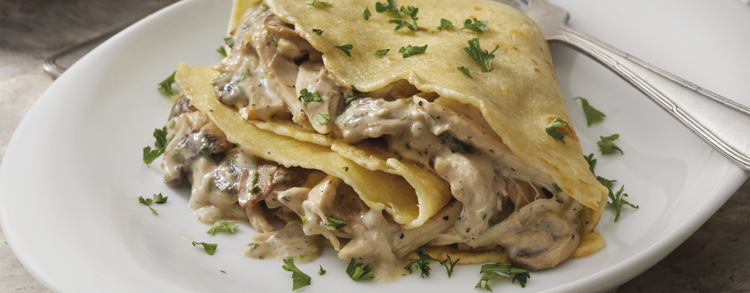 Crespella di tacchino e funghi